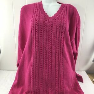 Knit Stitches sz XL pink sweater